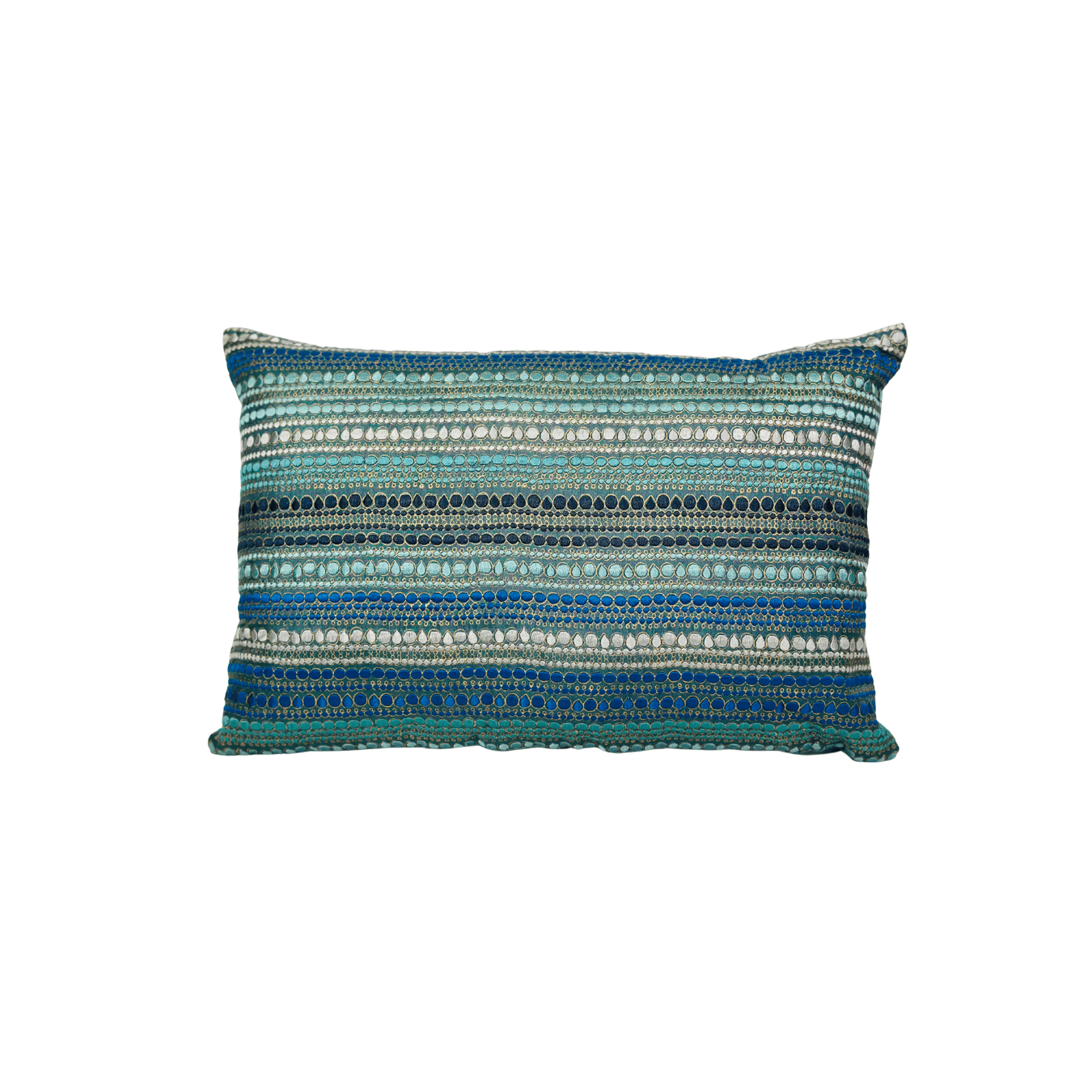 Tushar Silk Blue Pearl Cushion
