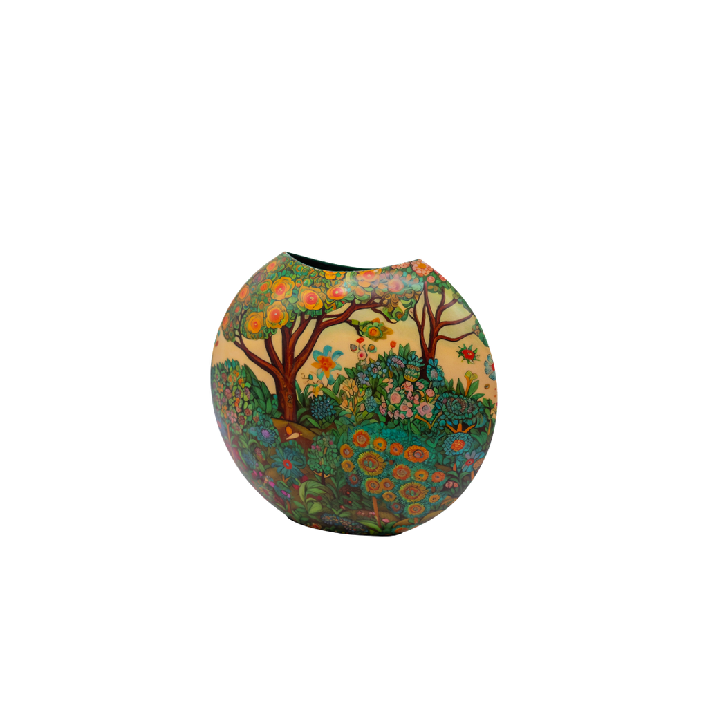 Secret Garden Enamel Oval Vase