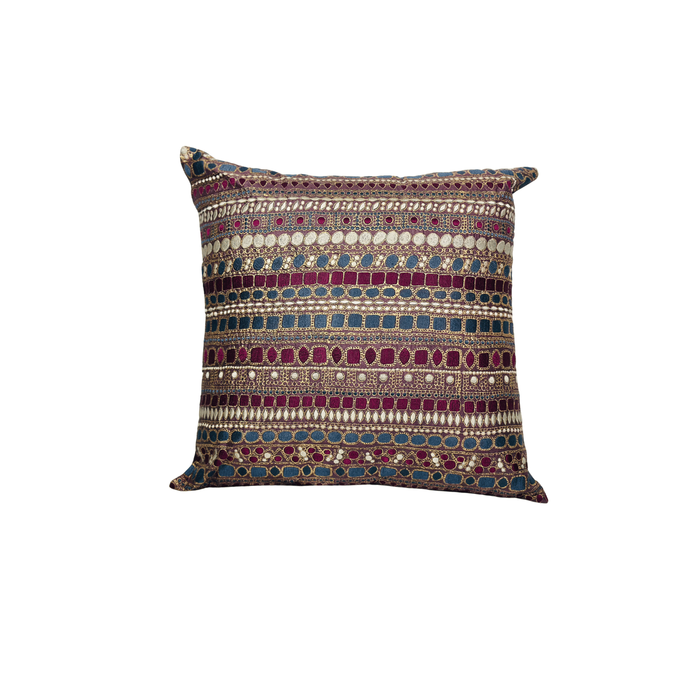 Tushar Silk Wine Zevar Cushion