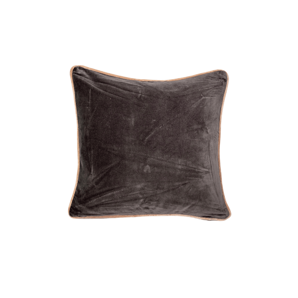 Rim Velvet Cushion Deep Grey