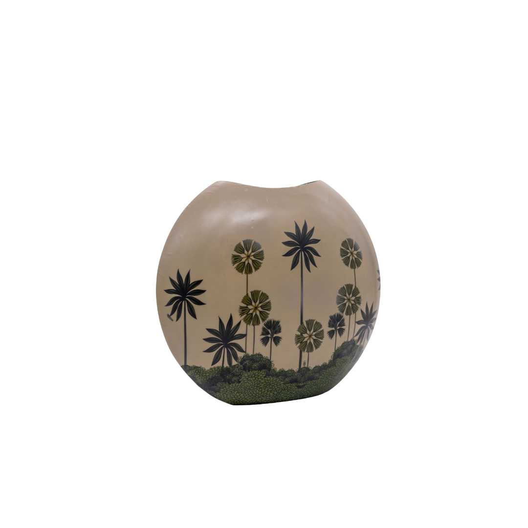 Palm Leaf Oval Vase