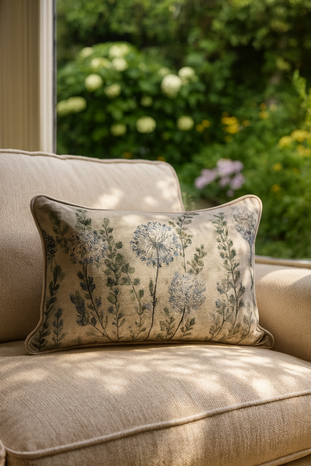 Rim Cream Garden Cushion