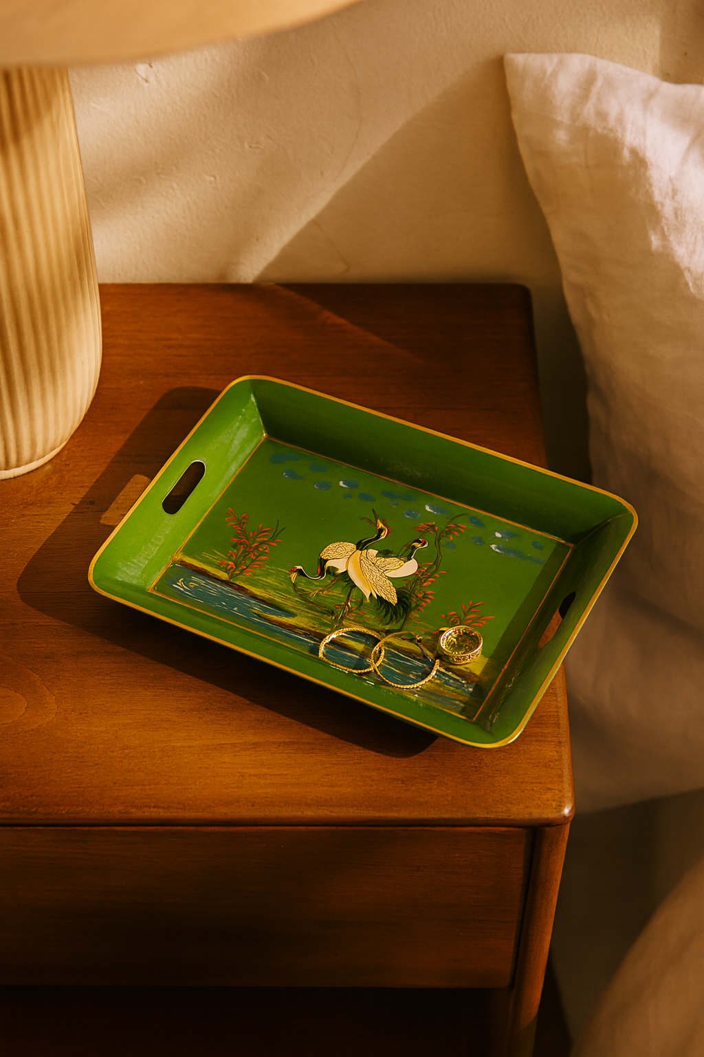 Crane Garden Metal Tray