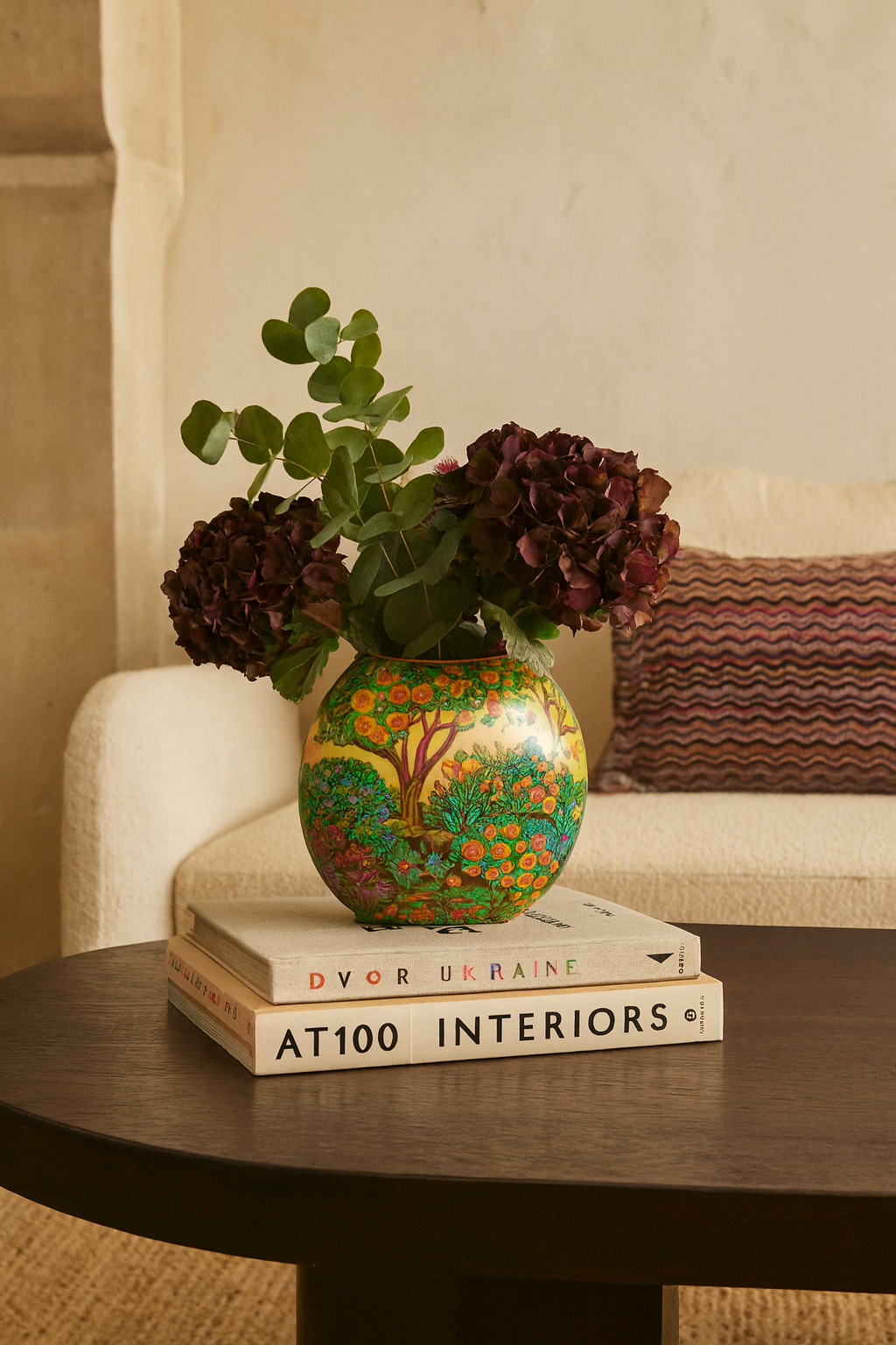 Secret Garden Enamel Oval Vase