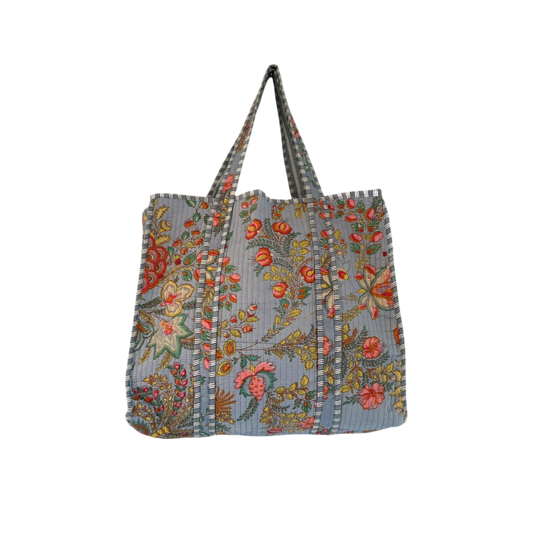 Rosesetta Grey cotton quited tote bag