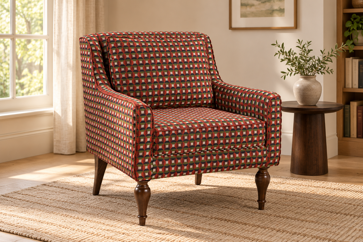 Heritage Classic Armchair styled in a softly lit interior