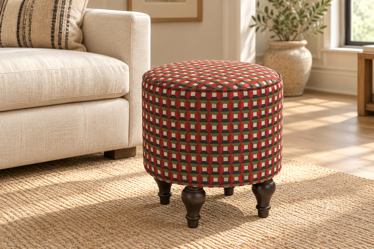 Heritage Ottoman styled in a softly lit interior