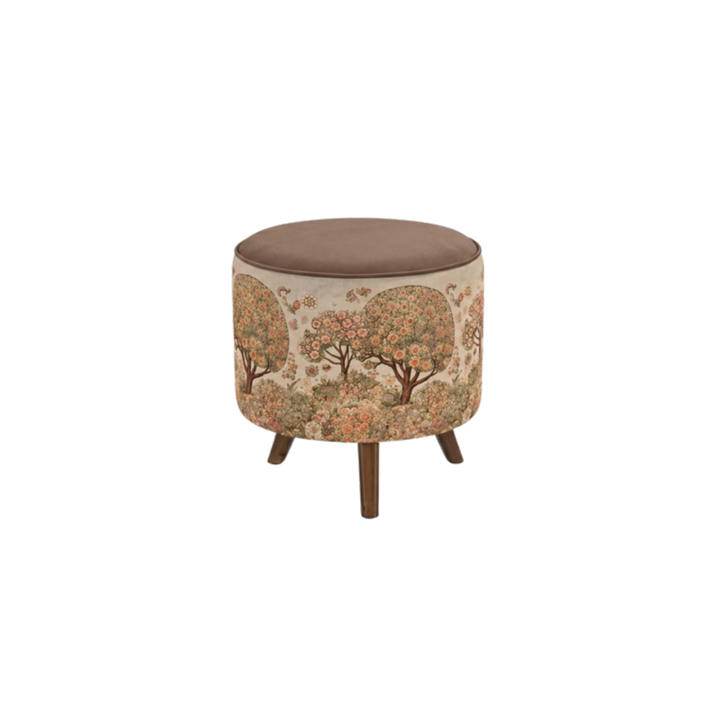 Enchanted Garden Ottoman on a white background
