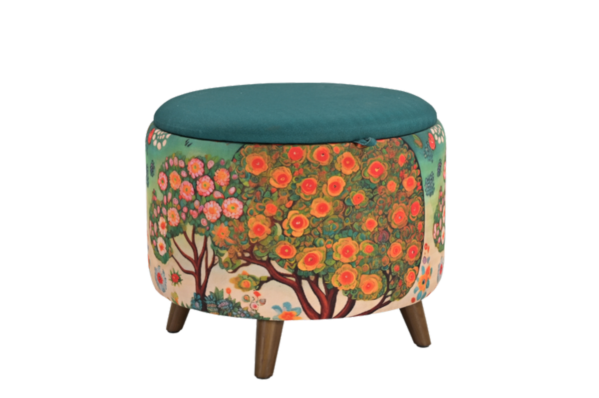 Secret Garden Foot Stool on a white background