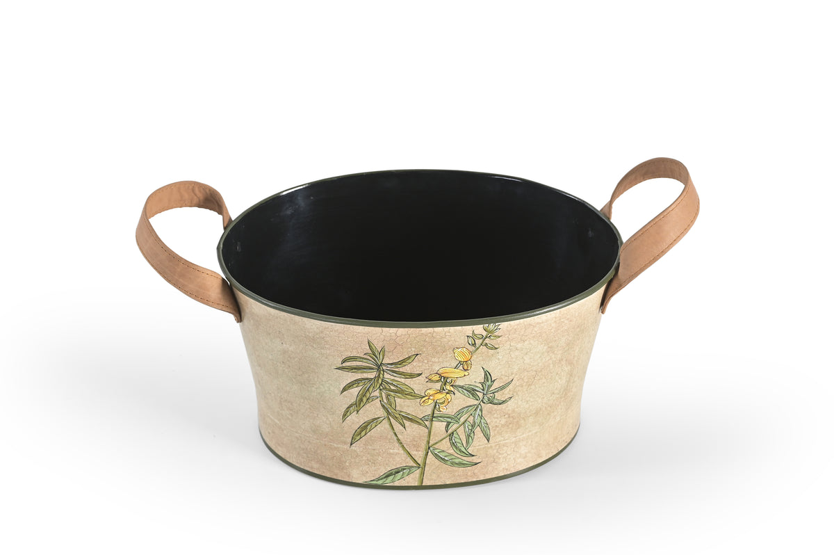 Golden Bamboo Wine Chiller With Leather Handle