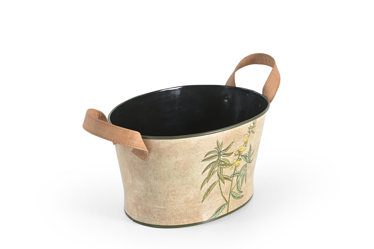 Golden Bamboo Wine Chiller With Leather Handle