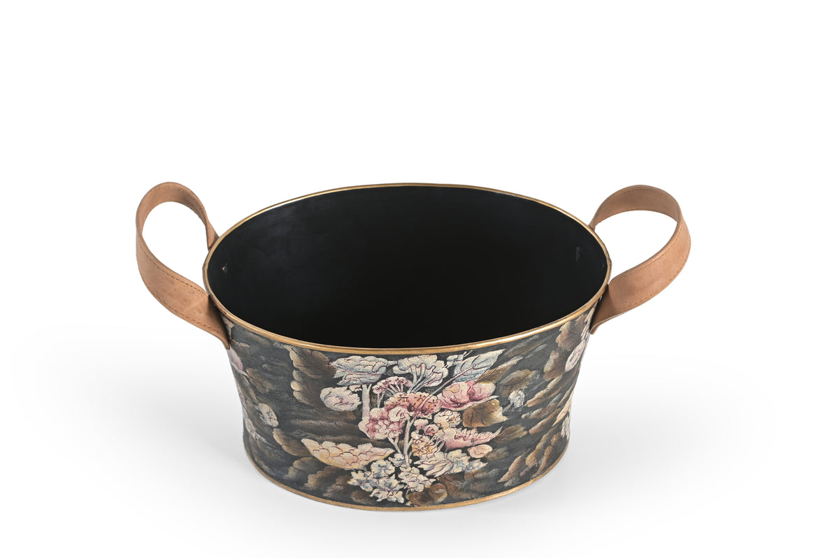 Velvet Bloom Wine Chiller With Leather Handle