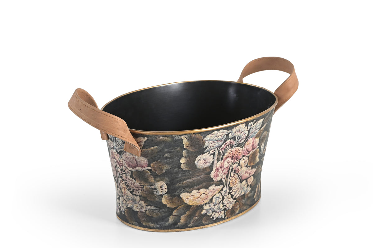 Velvet Bloom Wine Chiller With Leather Handle