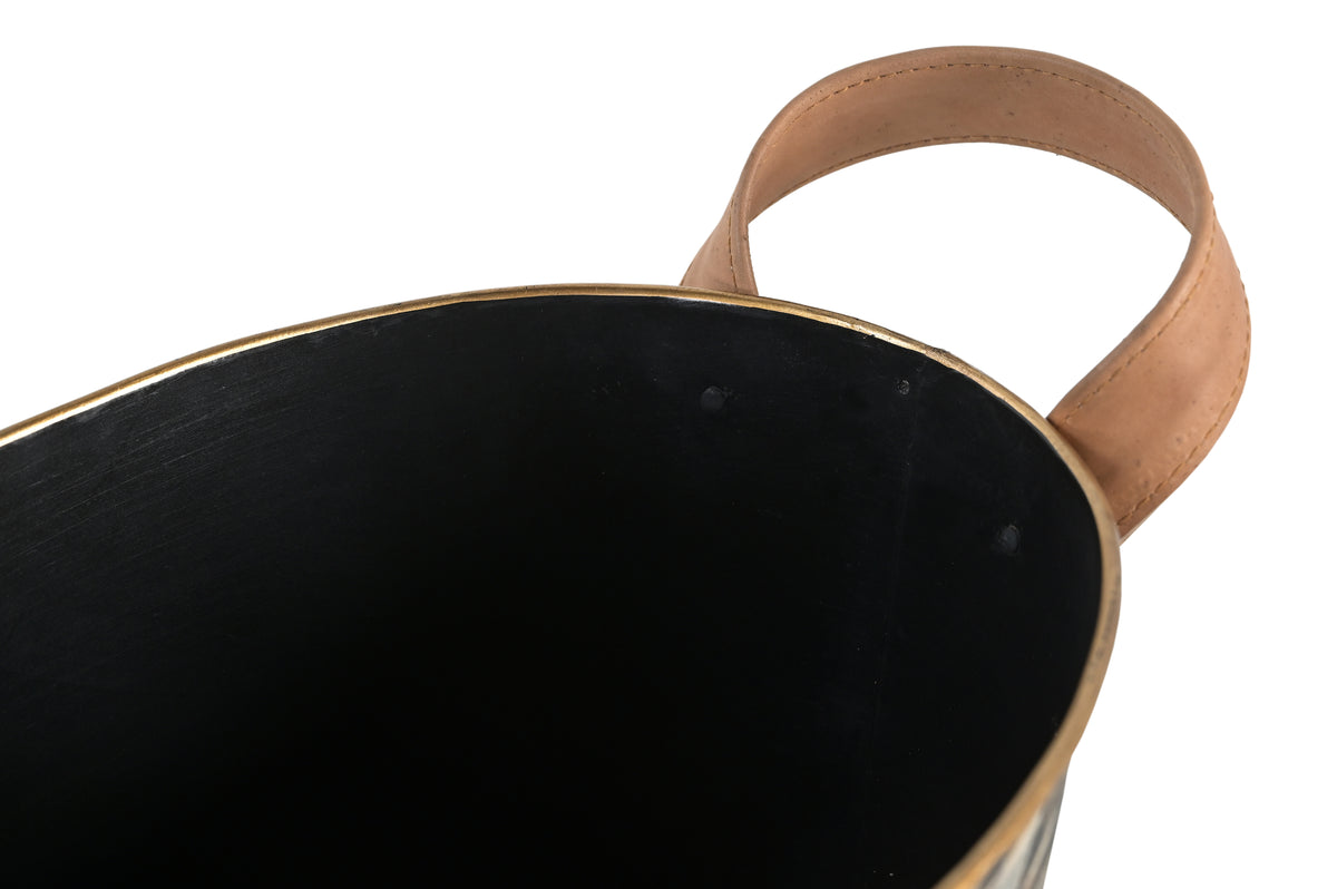 Velvet Bloom Wine Chiller With Leather Handle
