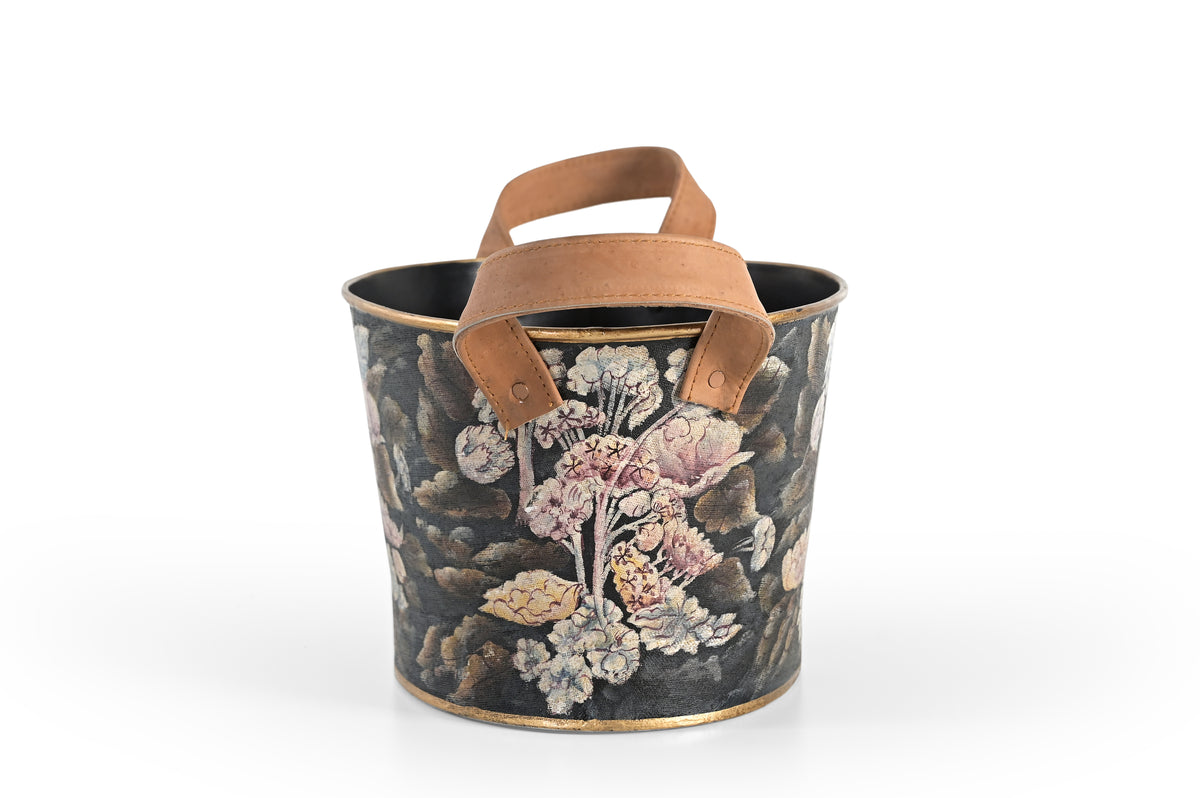 Velvet Bloom Wine Chiller With Leather Handle