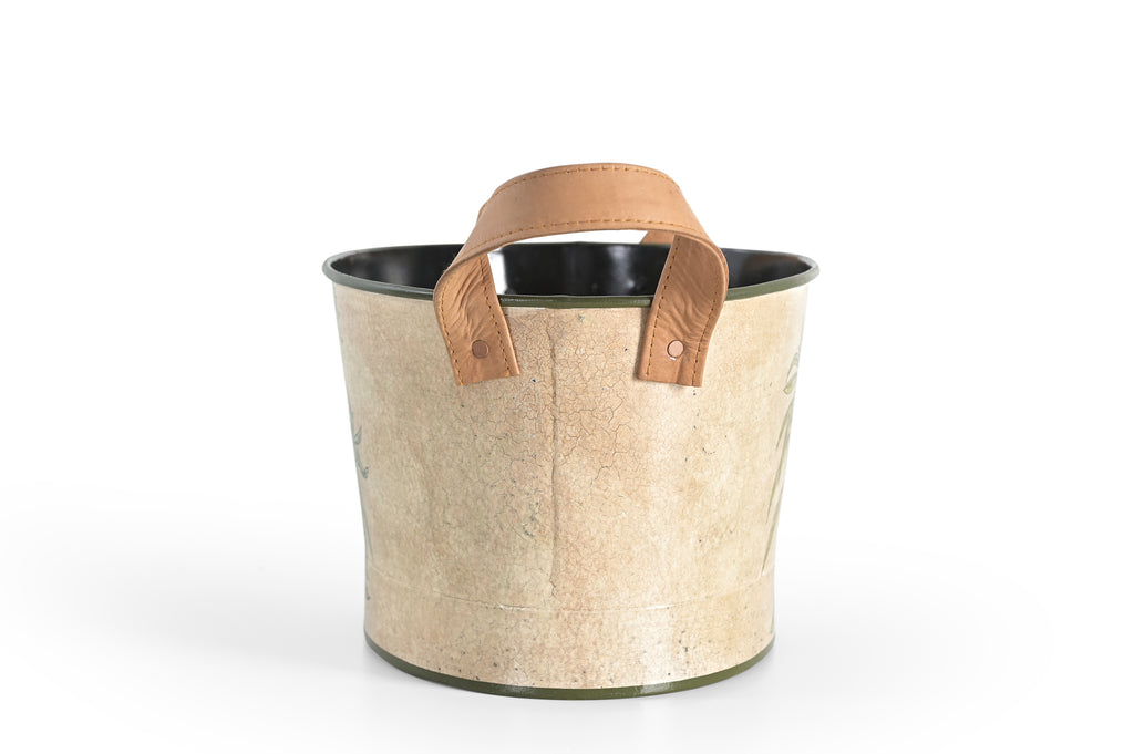 Golden Bamboo Wine Chiller With Leather Handle