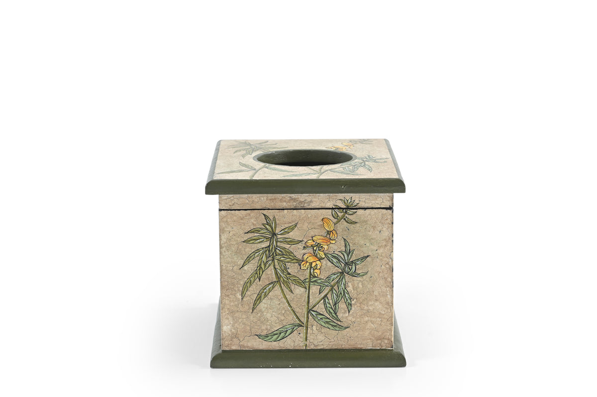 Golden Bamboo Square Tissue Box