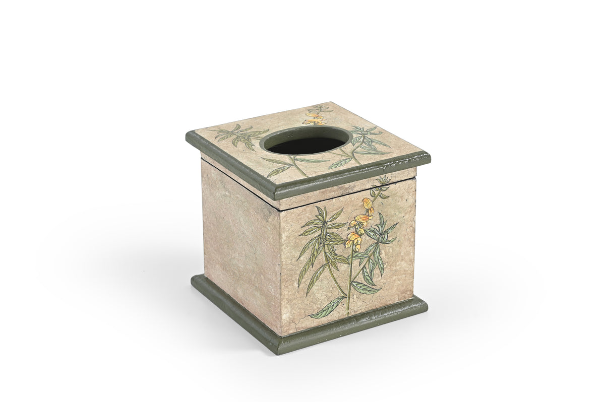 Golden Bamboo Square Tissue Box