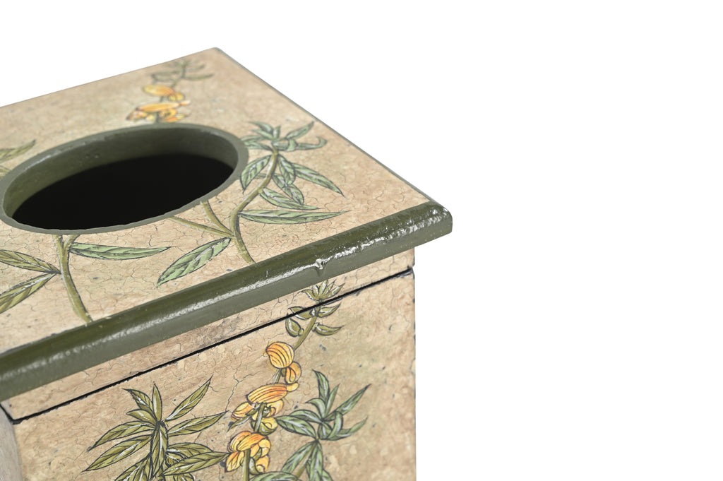 Golden Bamboo Square Tissue Box