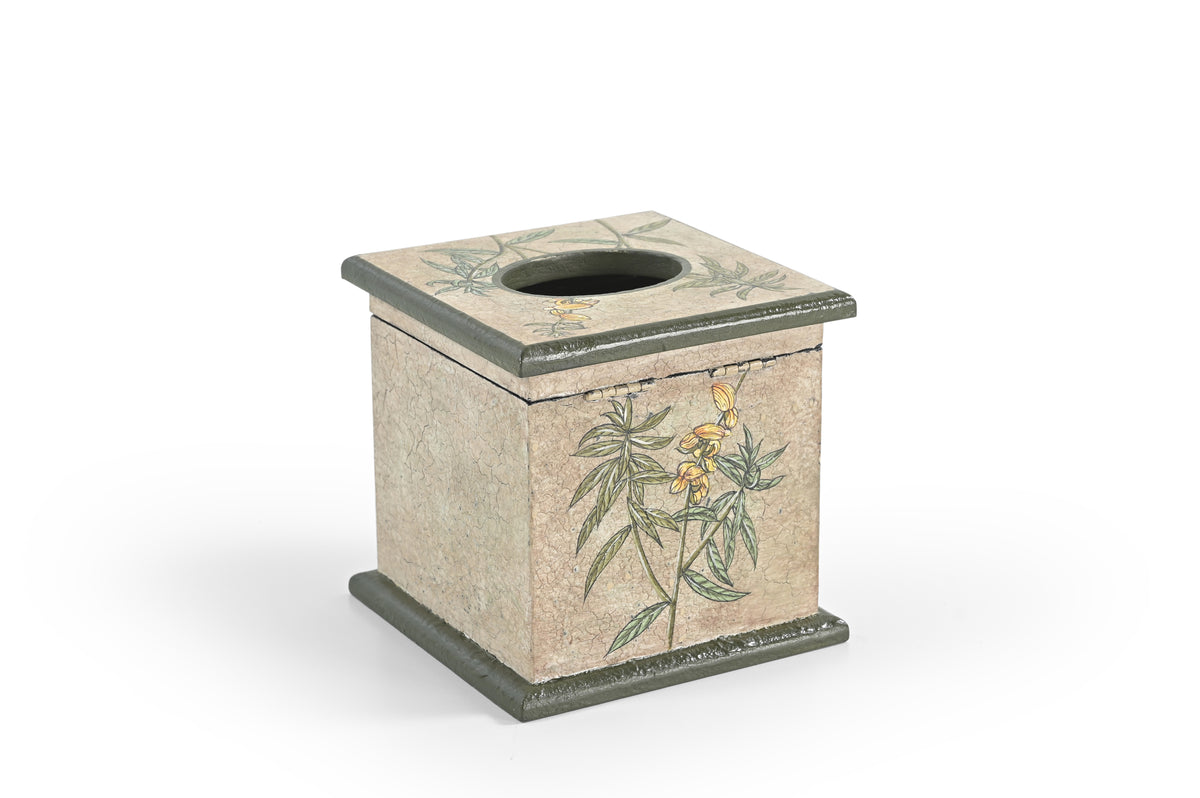 Golden Bamboo Square Tissue Box