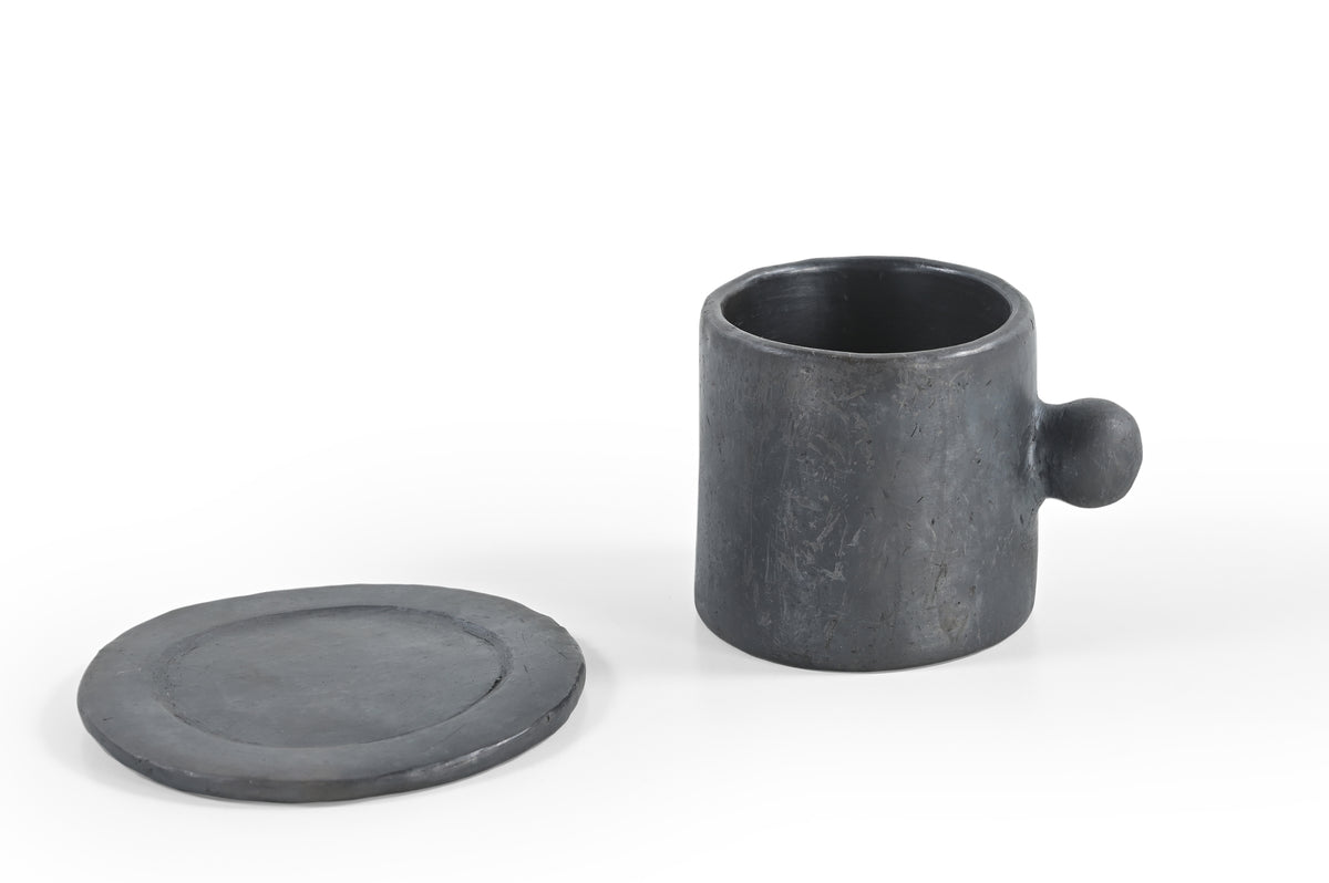 Longpi Pottery Coffee Mug with Saucer