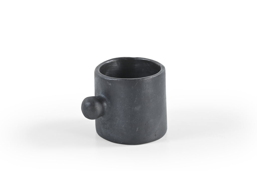 Longpi Pottery Coffee Mug with Saucer