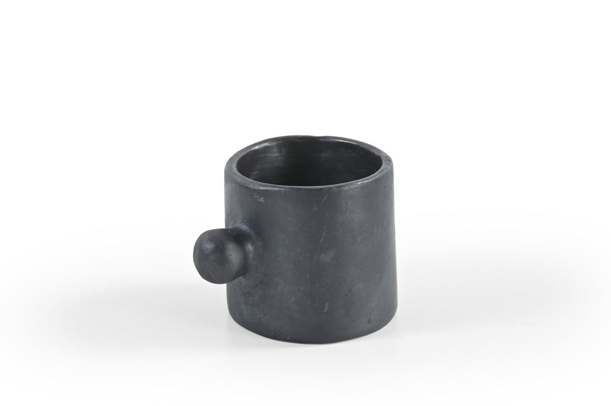 Longpi Pottery Coffee Mug with Saucer