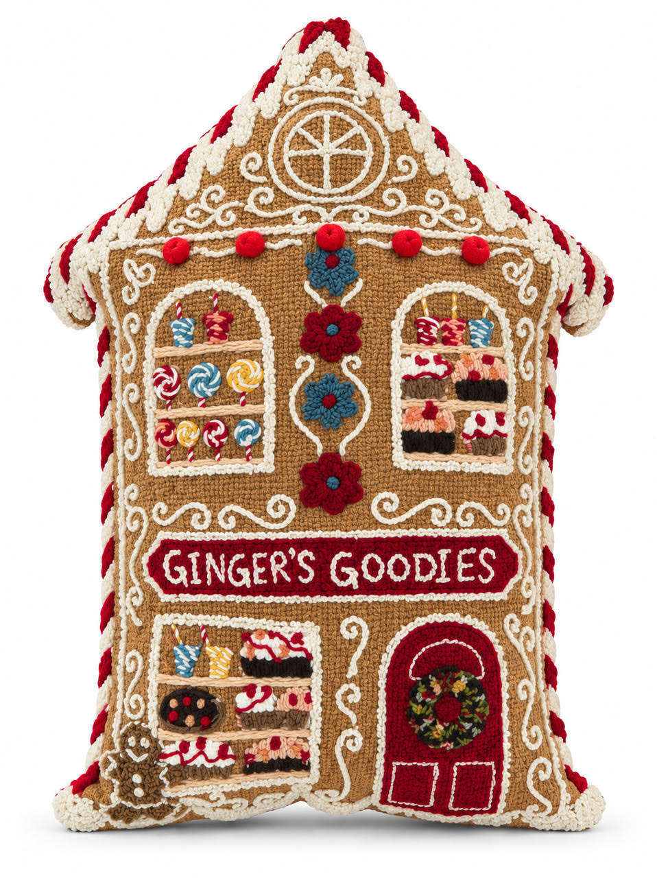 Ginger's Goodies Shaped Cushion on a white background