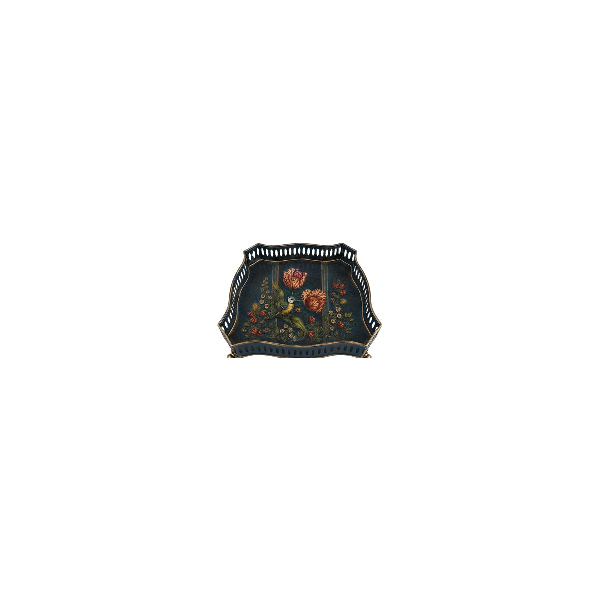 Blue Bird Square Tray by Nila Parmar Designs