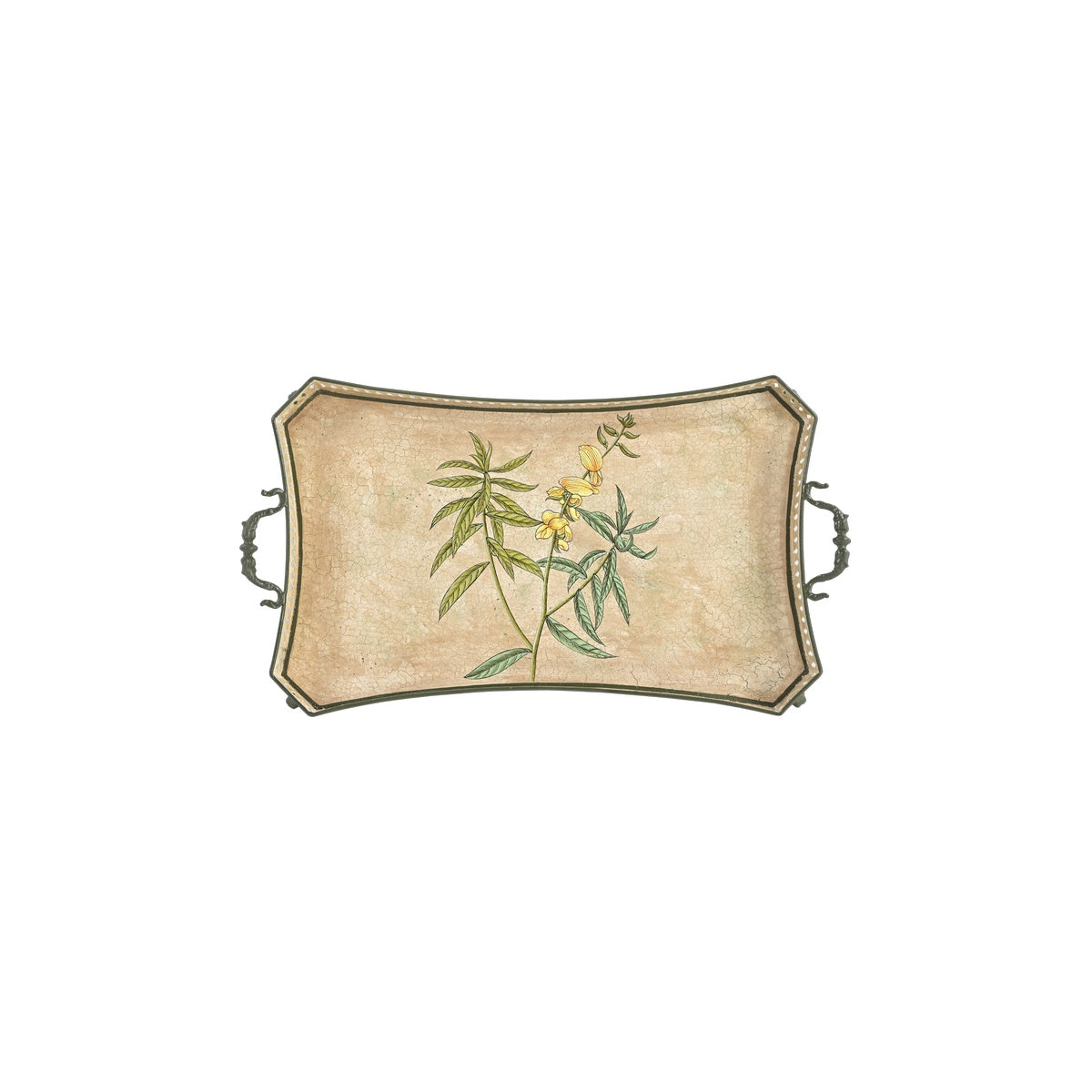 Golden Bamboo Large Rectangular Tray by Nila Parmar Designs