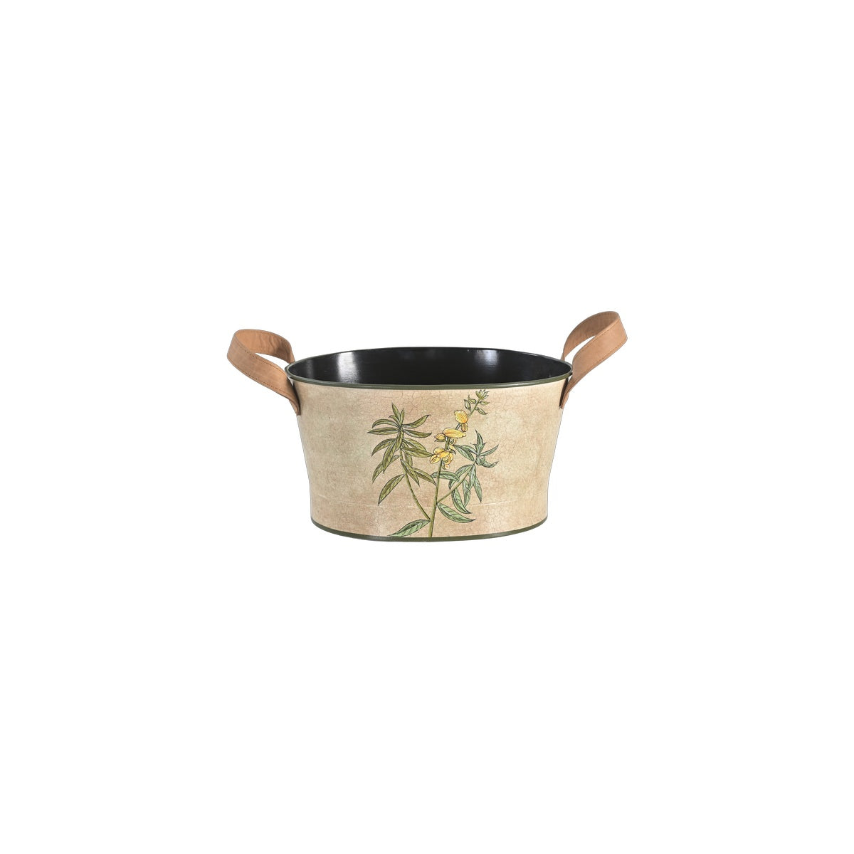Golden Bamboo Handled Storage Tub by Nila Parmar Designs