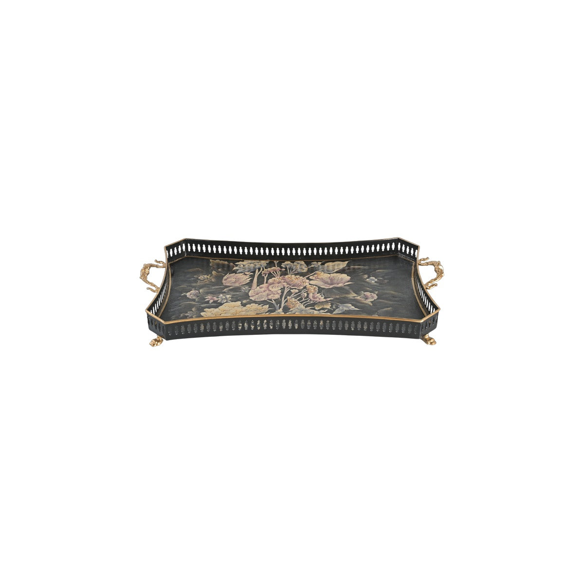 Velvet Bloom Large Rectangular Tray by Nila Parmar Designs