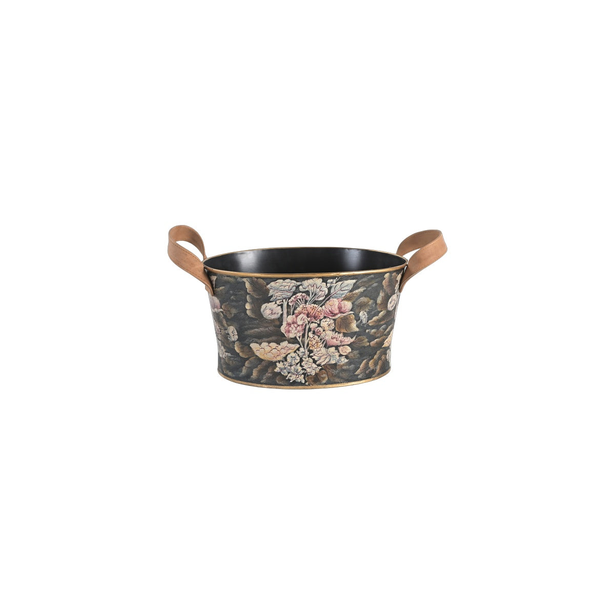 Velvet Bloom Handled Storage Tub by Nila Parmar Designs