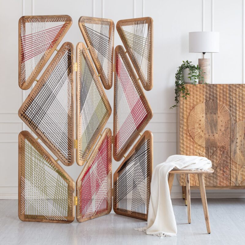 Triangular Colourful Cord Room Divider Image
