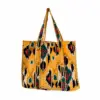 Buttermilk Ikat Velvert Quilted Tote Bag