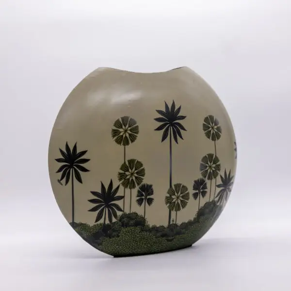 Palm Leaf Oval Vase