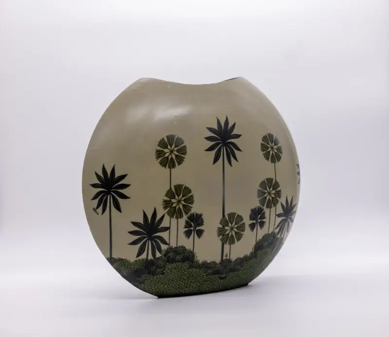 Palm Leaf Oval Vase
