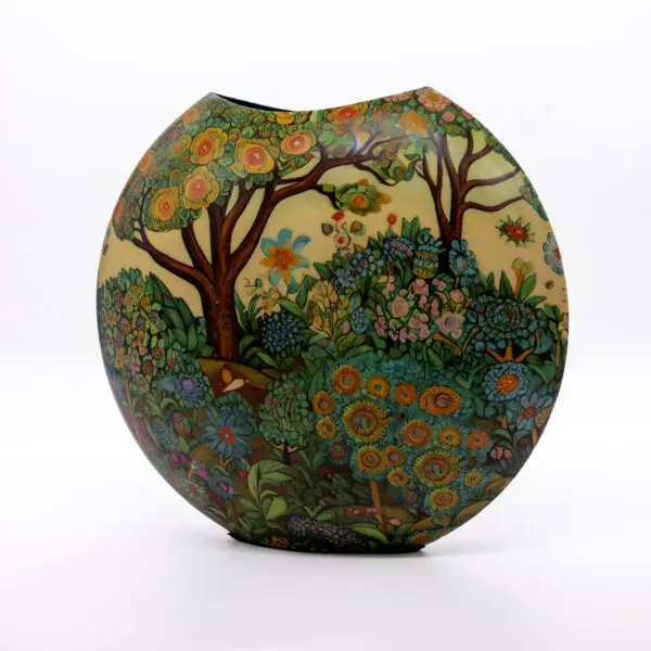 Secret Garden Enamel Oval Vase