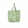 Lime Zebra Cotton Quilted Tote Bag